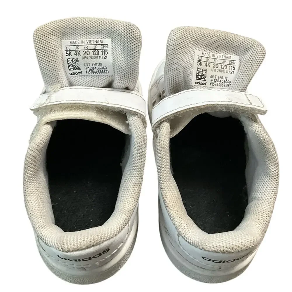 adidas Boy's athletic Toddler Shoes White Black Size 5